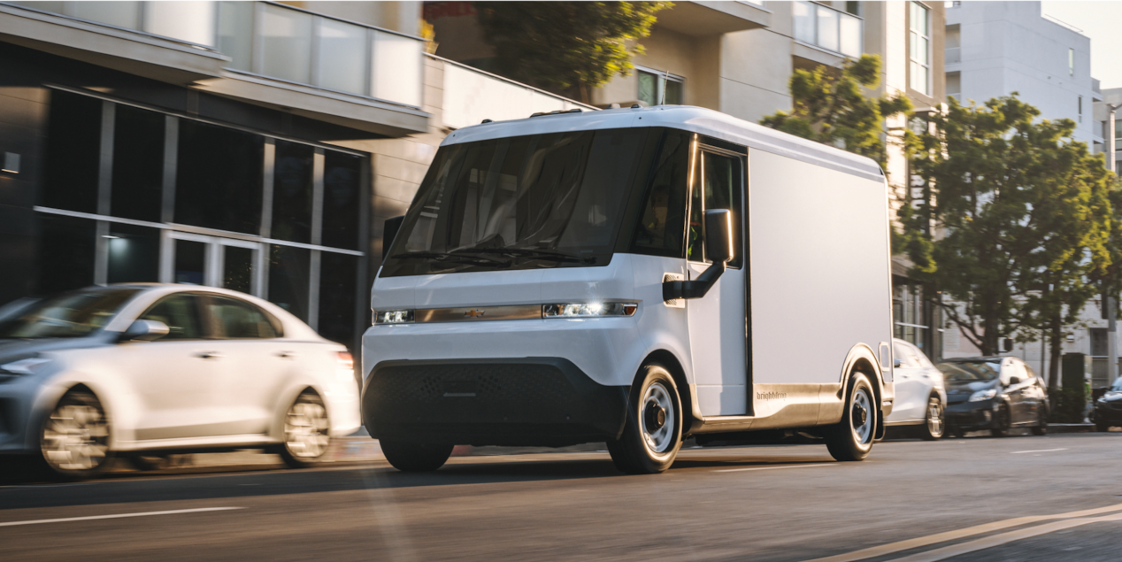 2025 BrightDrop Zevo Van Driving in a City