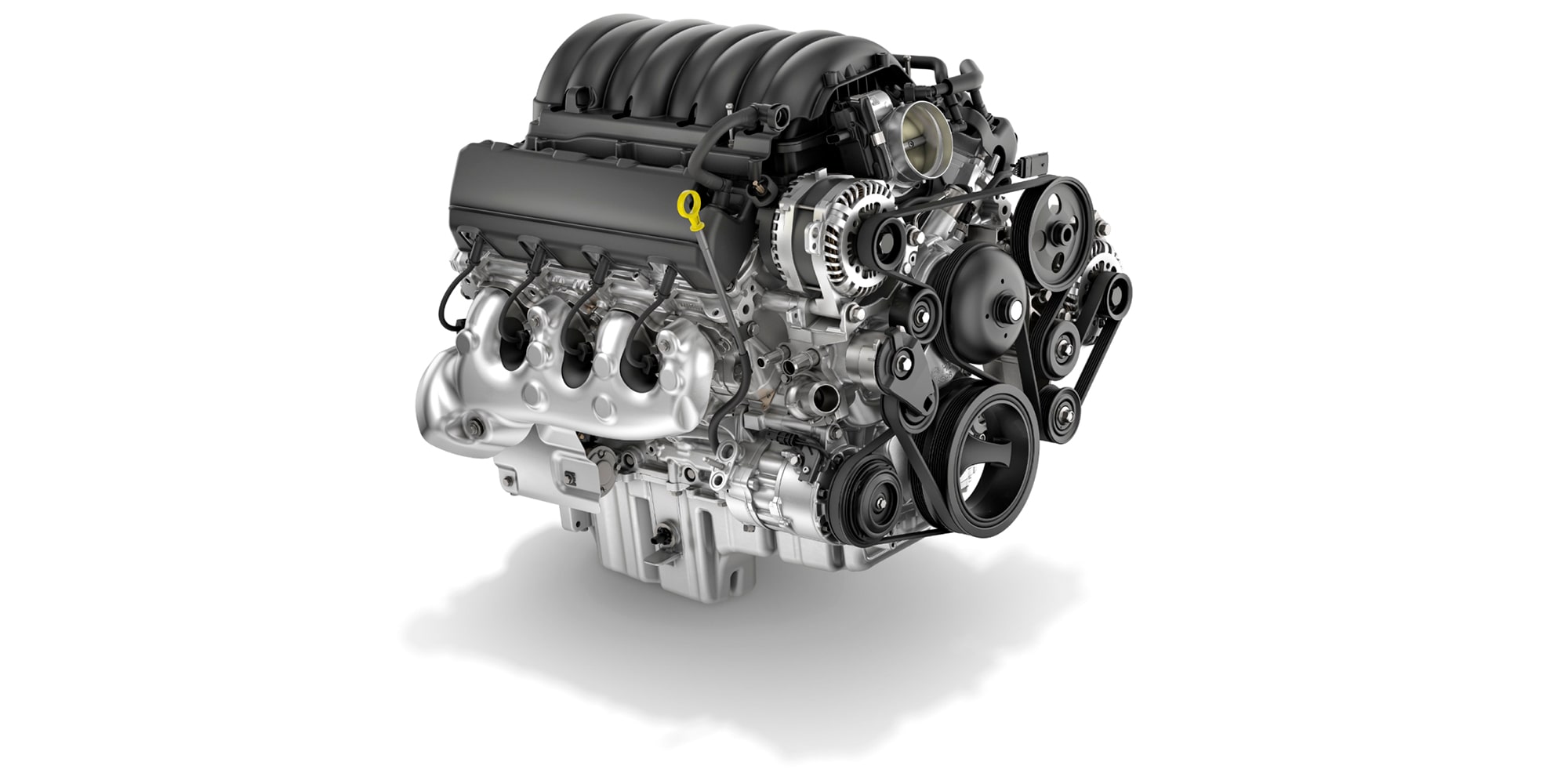 A Detailed View of the 6.6L V8 Gas Engine of the 2026 Chevrolet Silverado 3500 HD Chassis Cab.