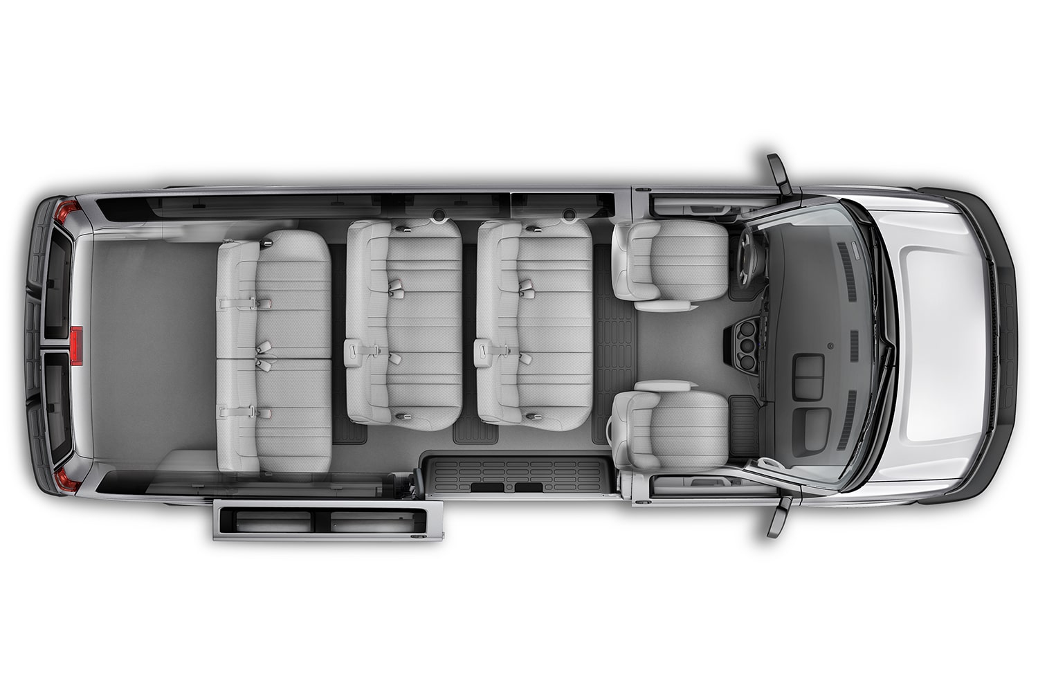 Configuration 12 passagers de la fourgonnette de tourisme Chevrolet Express 2026 commerciale.