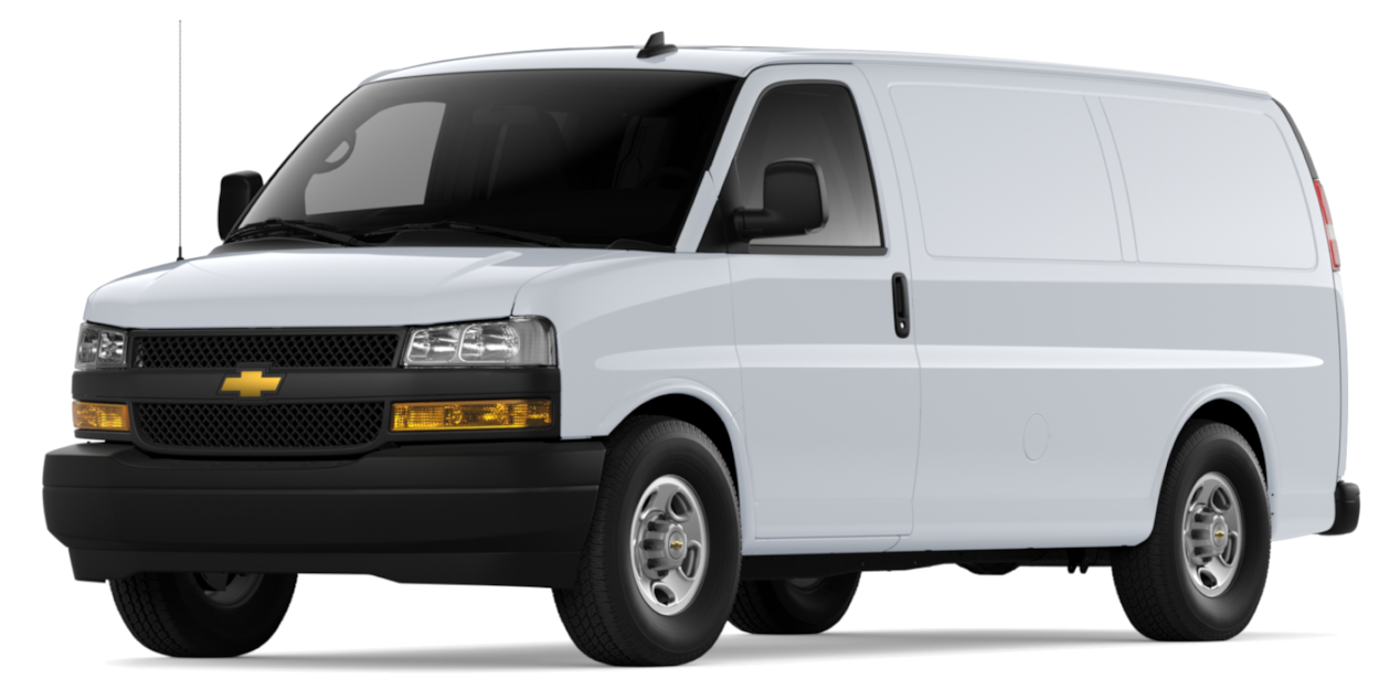 Front-side view of the Chevrolet Express Cargo Van.