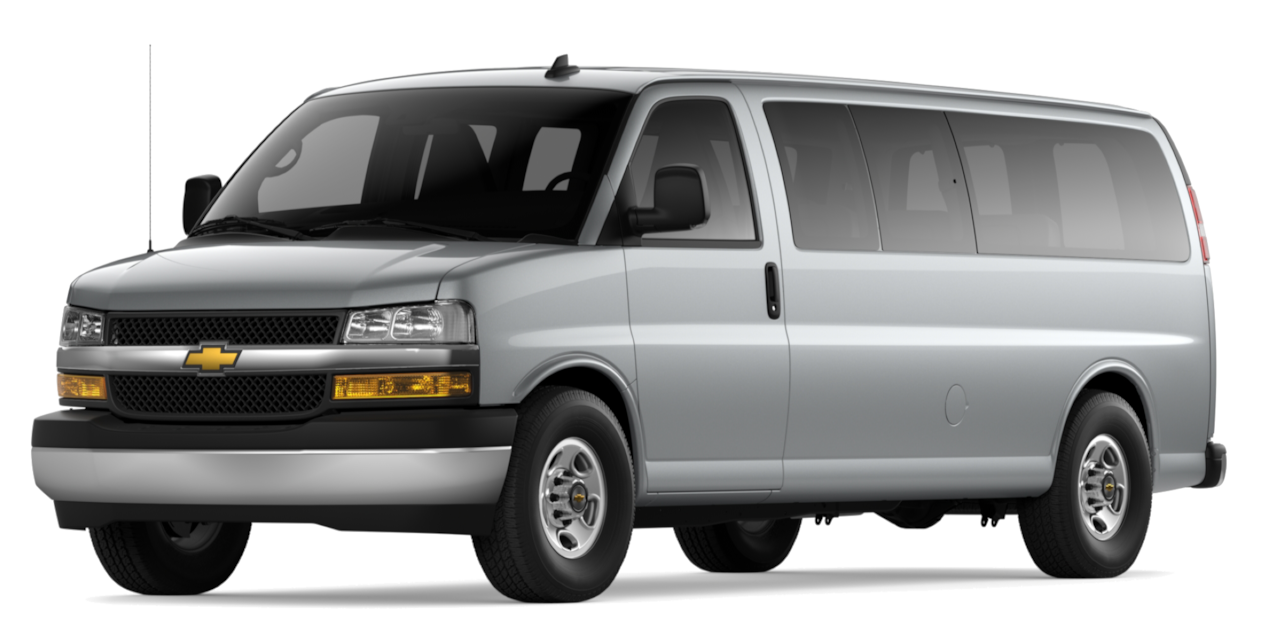 Front-side view of the Chevrolet Express Passenger Van.