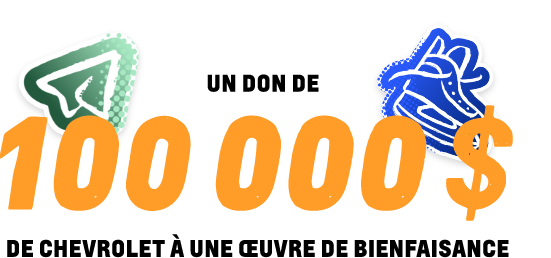 Infographie de la Coupe des bonnes actions Chevrolet 2023 : Un don de 100 000 $ pour un organisme caritatif comme prix pour les champions de la Coupe des bonnes actions.