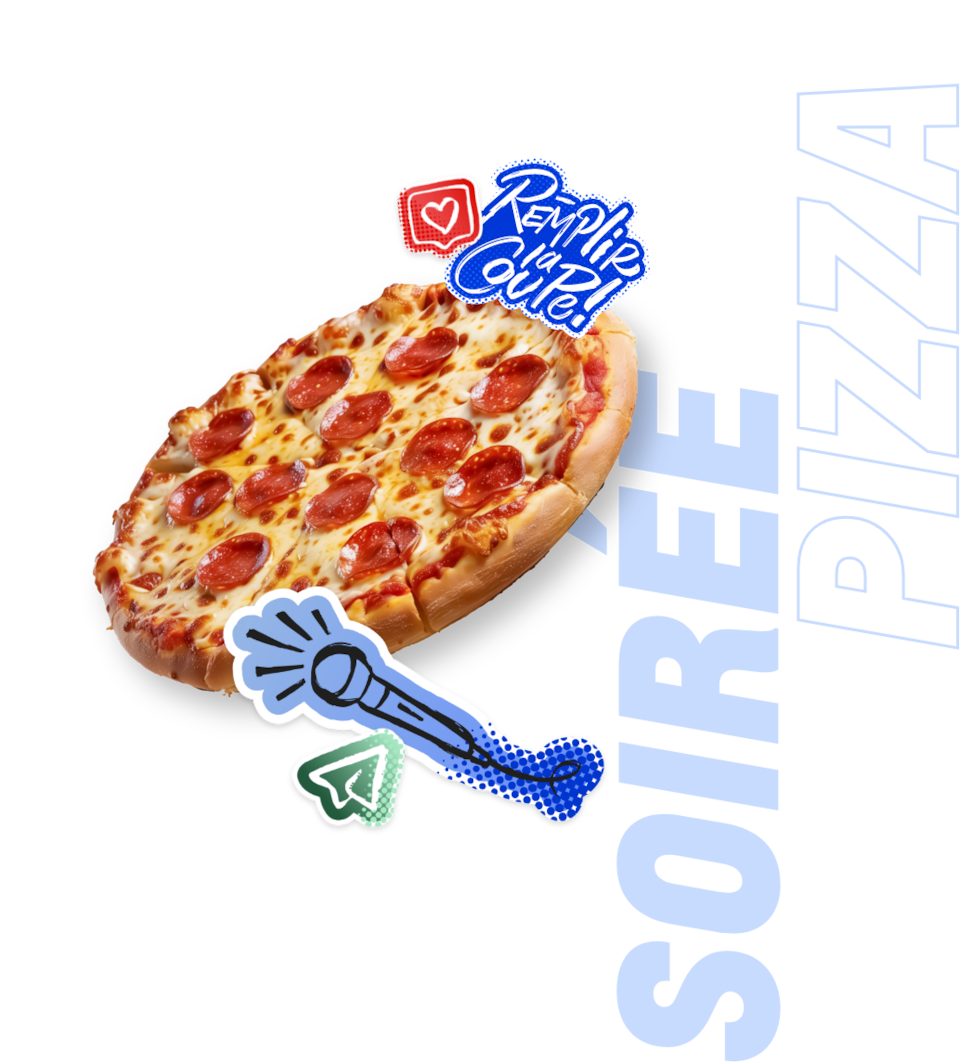 Infographie et bouton de la Coupe des bonnes actions Chevrolet 2023 : Soirée pizza.