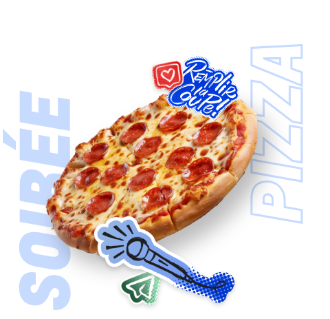 Infographie et bouton de la Coupe des bonnes actions Chevrolet 2023 : Soirée pizza.