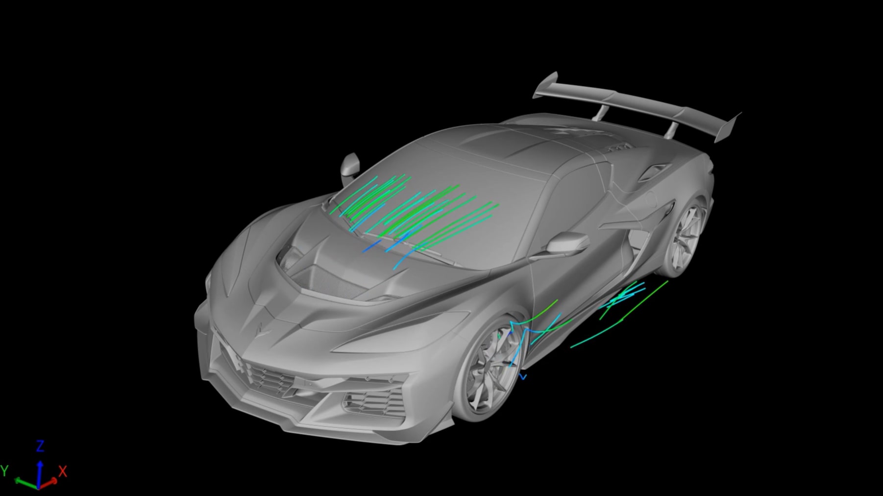 Image de l’Académie aérodynamique de la Chevrolet Corvette ZR1 2027.