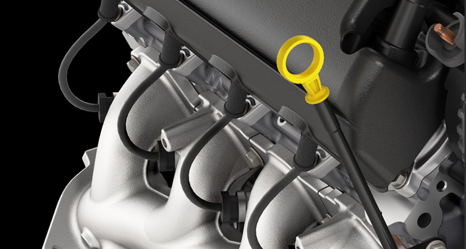 Close-up of the engine of the 2025 Chevrolet Silverado LD Work Truck.