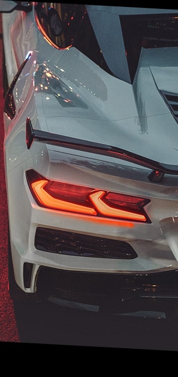 Vue rapprochée des matériaux de l’extérieur de la Chevrolet Corvette Z06 2025.