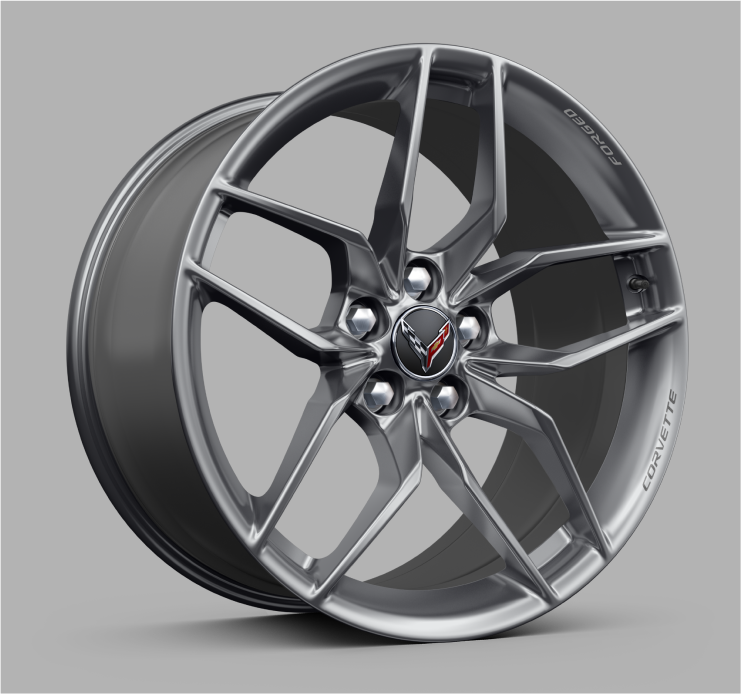 Roues de 20 po à l'avant/21 po à l'arrière en aluminium forgé nickel perlé à 10 rayons 