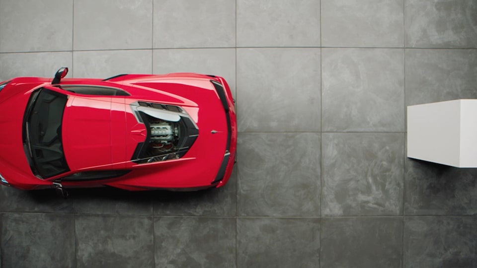 Overhead View of a 2025 Chevrolet Corvette Stingray.