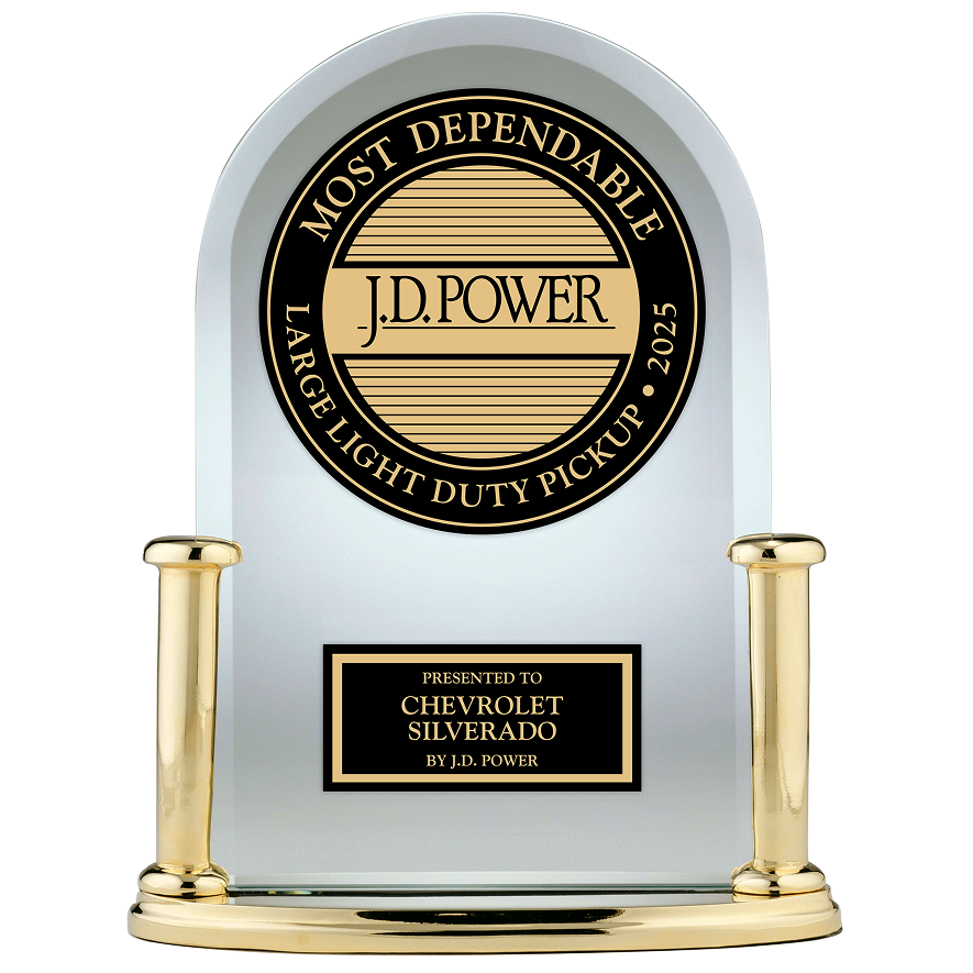 J.D. Power Award trophy awarded to Chevrolet Silverado.