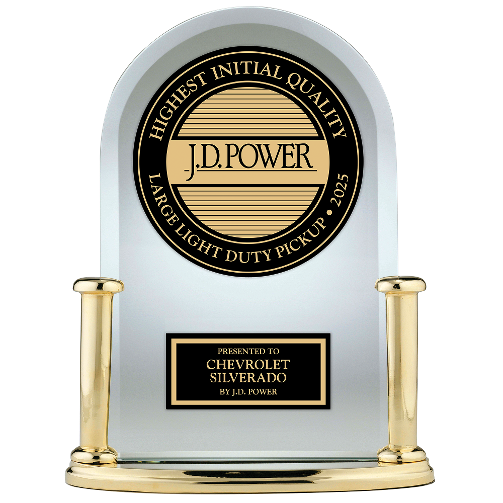 J.D. Power Award trophy awarded to Chevrolet Silverado.